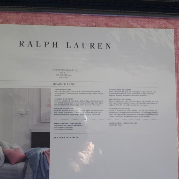 Ralph Lauren Home Meadow Lane Britt Linen Throw - Picture 4 of 8